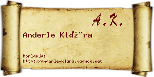 Anderle Klára névjegykártya