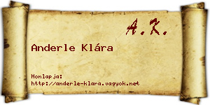 Anderle Klára névjegykártya