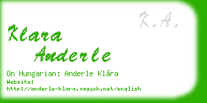 klara anderle business card