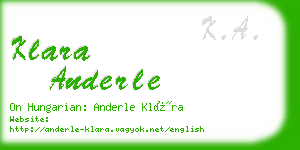 klara anderle business card